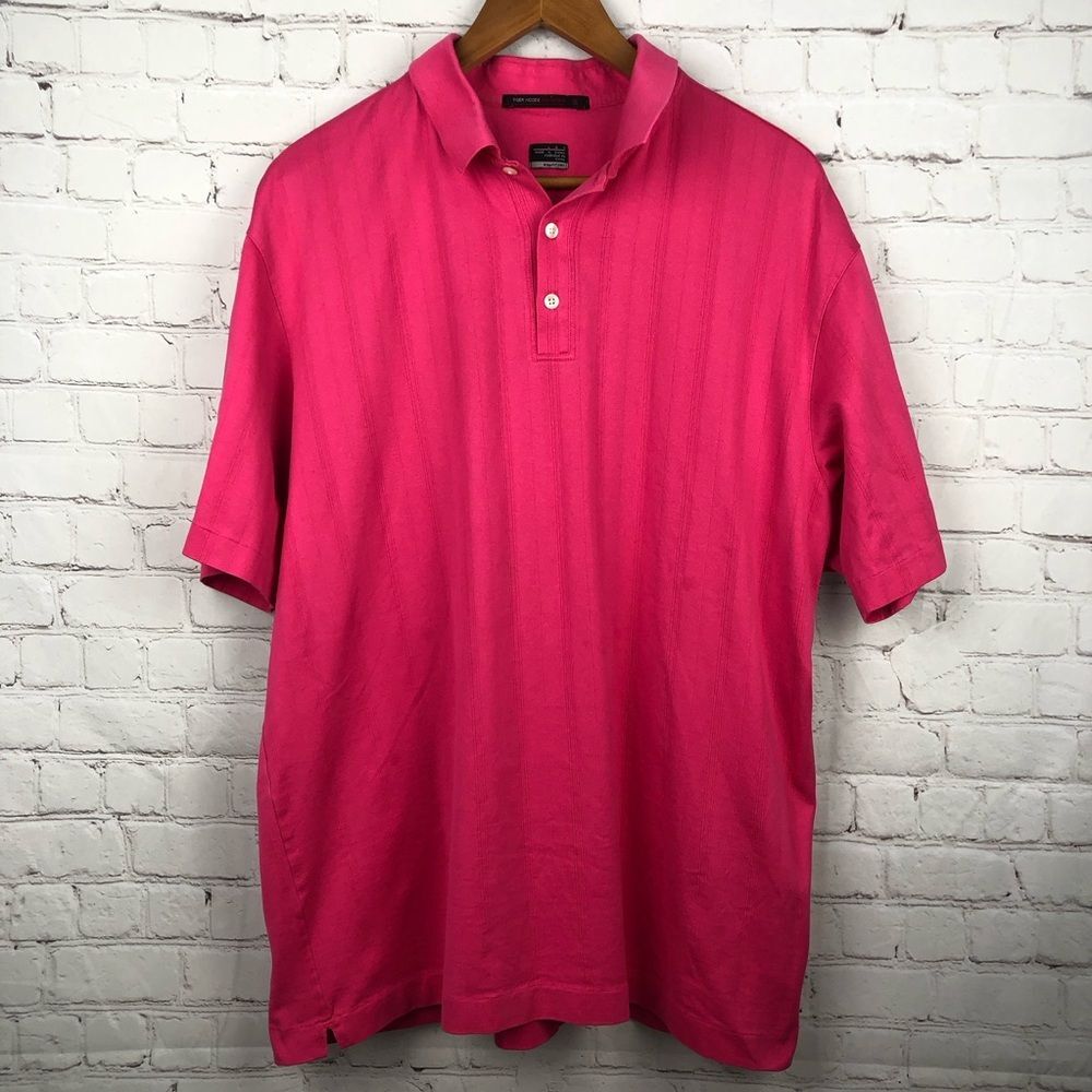 Nike Dri-Fit Tiger Woods Collection Pink Golf Polo Men's Sz Large